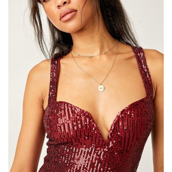 FREE PEOPLE Sparks Fly Bodysuit / Red Pop - Picture 5 of 7